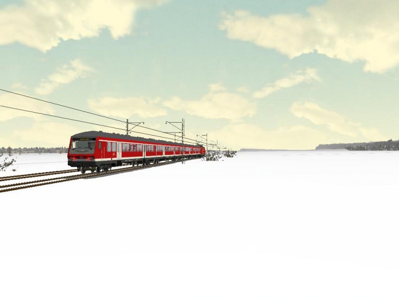 Vorbeifahrt des Regionalbahn-Zuges Bamberg-Lichtenfels. Er wird in wenigen Minuten den Haltepunkt Ebensfeld erreichen. Gezoggen wird er von einer BR 143.