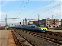 ČD 681  Pendolino  kommt am nach Prag Hauptbahnhof am 13.03.2017.