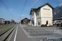 Nach einigen Umbauarbeiten im Aussenbereich,sieht der Bahnhof Schaan/Vaduz heute so aus.Ob das Projekt  S-Bahn Liechtenstein (FL.A.CH Bahn)realisiert wird,steht noch in den Sternen!14.03.17