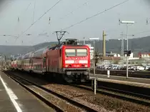 DB Regio 114 031 mit einer Regionalbahn am 14.03.17 in Gelnhausen