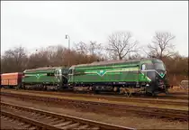 SD 753 601-4 und 753 603-0 steht in Bahnhof Hostivice am 13.03.2017.