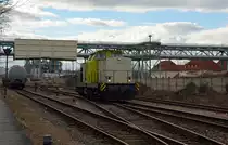 293 901 rollte am 05.03.17 als Rangierfahrt aus dem Standort der RBB in Bitterfeld heraus. Sie rollte anschließend über eine Weichenverbindung in den anderen Teil des Areals. 