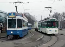 VBZ: Güterstrassenbahnen
Nebst in Dresden verkehrt auch in der Stadt Zürich ein Cargo-Tram.
Seit 2003 betreiben ERZ Entsorgung und Recycling Zürich sowie die Verkehrsbetriebe Zürich VBZ das Cargo-Tram.
Am 15. Dezember 2016 wurde die Begegnung zwischen dem Cargo-Tram und einem Tramzug der Linie 14 mit dem Be 4/6 2058 nach Triemli in Seebach fotografiert.
Foto: Walter Ruetsch
 