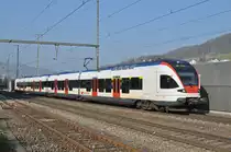RABe 523 039, auf der S3, fährt zum Bahnhof Gelterkinden. Die Aufnahme stammt vom 16.03.2017.