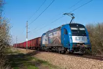 Die ersten Triebe beginnen schon zu sprießen, als LTE 1216 910 mit diesem Ganzzug zwischen Tulln Stadt und Tullnerfeld am 28.03.2017 fotografisch festgehalten wurde.