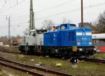 Am 29.03.2017 Rangierfahrt von der 0001 015-2 von EURO Cargo Rail, und die 204 031-1 von der PRESS in Stendal .