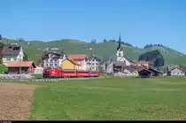 AB Ge 4/4 1 mit Pendelzug als S23 Wasserauen - Gossau SG am 27. März 2017 bei Gonten.