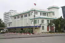 Bahnsteigseitige Ansicht des Aufnahmsgebäude der Phnom Penh Station am 17.März 2017.