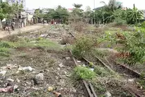 Ausfahrtsbereich Richtung Sisophon der Battambang Station am 24.März 2017.