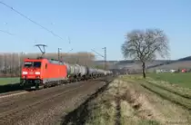 185 288-8 DB mit Kesselwagen bei Retzbach-Zellingen am 28.03.2017