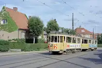 København / Kopenhagen Københavns Sporveje SL 2 (Tw 537 + Bw 15xx) Brønshøj, Gaunøvej im Juli 1968. - Scan von einem Farbnegativ. Film: Kodacolor X.