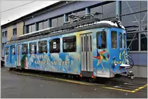 Winter im Appenzellerland am 18.04.2017. BDe 4/4 Nr.7 in Speicher.