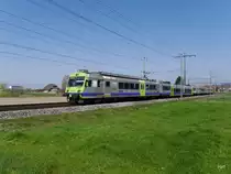 BLS - Regio nach Thun mit dem Triebwagen RBDe 4/4 565 741-6 unterwegs bei Lyssach am 25.03.2017
