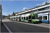 Das Züricher Gartenbauunternehmen Spross feiert Jubiläum, unter anderem mit dem Cobra Tram 3019. Linie 14 auf der Birmensdorferstrasse. (20.04.2017)