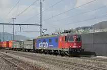 Re 620 047-1 durchfährt den Bahnhof Gelterkinden. Die Aufnahme stammt vom 06.04.2017.