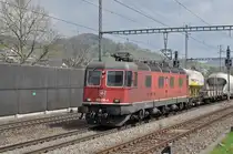 Re 620 036-4 durchfährt den Bahnhof Gelterkinden. Die Aufnahme stammt vom 06.04.2017.