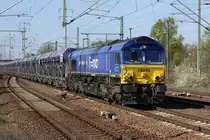 266 027-2 (29004) der HHPI mit dem typischen Schüttgutzug der gleichen Firma in Berlin Schönefeld Flughafen am 20.04.2017