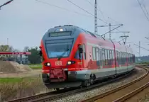 DB FLIRT als RE9 zwischen Bergen (Rügen) und Taschenhagen. - 23.04.2017 	