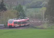 Ein dreiteiliger  Hamster  auf dem rechten Gleis Richtung Priestewitz.25.04.2017  17:40 Uhr.  