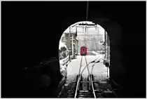 GEX903 aus dem Schlusswagen des RE1141 in Preda aufgenommen. Tunnelportal Albulatunnel I. (27.04.2017)