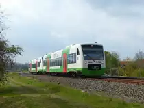 STB VT 132 + VT 111 als EB 81092 von Ilmenau nach Erfurt Hbf, am 29.04.2017 bei Apfelstädt.