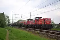 DB Schenker 6519 und 6506 mit ein gemischter Güterzug aufgenommen 29.04.2017 am Leemputtelaarbaan Deurne 