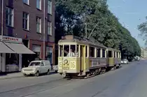København / Kopenhagen Københavns Sporveje SL 16 (Tw 603 + Bw 15xx) København Vesterbro, Ny Carlsberg Vej / Vester Fælledvej im August 1968. - Scan von einem Farbnegativ. Film: Kodak Kodacolor X Film.