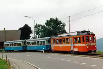 TB: Regionalzug nach Trogen mit dem BDe 4/4 6 und den B 17 und B 18, zT Eigenbau, im Jahre 1981.
Foto: Walter Ruetsch  