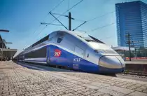 310 045-4 hält als TGV 9552 (Frankfurt (Main) Hbf - Saarbrücken Hbf - Paris Est) in Mannheim Hbf.
Aufgenommen am 20.4.2017.