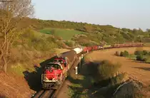 V180 und V150 mit dem DGZ 91213 (Mengen-Ulm Rbf) bei Ehingen 21.4.17