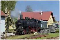 Die neue Heimat von 431.029 (ex ÖBB 93.1360), das kleine aber feine Heizhaus von Benešov. (1.5.2017)