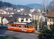 TB: Regionalzug auf der Fahrt nach Trogen mit dem BDe 4/4 6 im Jahre 1994.
Foto: Walter Ruetsch 