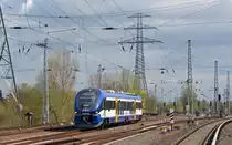Von Kostrzyn kommend passiert der NEB-Hai 632 024 am 08.04.17 den S-Bahnhof Friedrichsfelde Ost und wird in kürze sein Ziel Lichtenberg erreichen.
