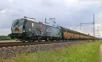 193 876 mit geschlossenen ARS-Autotransportwagen in Fahrtrichtung Wunstorf. Aufgenommen am 29.07.2015 in Dedensen-Gümmer.