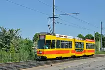 Be 4/8 238, auf der Linie E11, fährt zur Haltestelle Münchensteinerstrasse. Die Aufnahme stammt vom 17.05.2017.