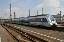 1442 212-5 verlässt am 13.5.2017 als S4 von Leipzig Hauptbahnhof nach Wurzen den Leipziger Hauptbahnhof.