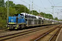 Am 18.05.2017 kam die 277 404-0 von der evb Logistik aus Richtung Magdeburg nach Niederndodeleben und fuhr weiter in Richtung Braunschweig . 