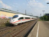 Dieser ICE 3 , getauft auf den Namen  M�nster (Westf.) , durchfuhr den Bahnhof von S-Obert�rkheim am 29.04.07 und fuhr weiter nach M�nchen Hbf.