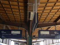 Anzeigetafel f�r Gleis 12 Nord + 13 Nord in Trier Hauptbahnhof. Hier f�hrt von Gleis 12 Nord ein RE nach Koblenz und von Gleis 13 Nord eine RB nach Koblenz. Wer direckt nach Koblenz will, sollte somit den RE auf Gleis 12 Nord nutzen.    02.05.07
