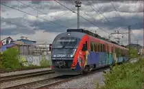 SŽ 312-103 fährt durch Maribor-Tabor Richtung Dobova. /26.4.2017