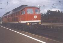 234 608 in Hoyerswerda. Sie brachte am 24.08.99 RE 3022 von G�rlitz. Der Zug wurde, mit Fahrtziel Leipzig, auf 143 umgespannt.
