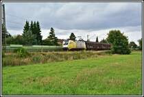 ES64U2-014 im Einsatz der MWB, f�hrt mit dem ECCO-CARGO Hanseat von Kirchweyhe (bei Bremen) Richtung Ruhrgebiet. Aufgenommen im Sommer 2006 bei Haltern am See.