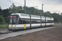 Hermelijn 7218 von De Lijn Antwerpen, 1. Tag der Linie 6 Richtung P+R Luchtbal, aufgenommen 03.06.2017 am neuen Endpunkt 