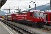 Ge 4/4 III 644  Savognin  mit dem neuen ALVRA Steuerwagen 57801 in Landquart. (18.05.2017)