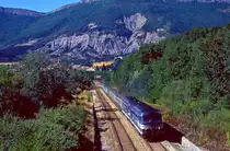 BB 67560 + BB 67565 auf der Rampe zwischen Aspres sur Buëch und Veynes, 23.08.1998, Zug 5387.