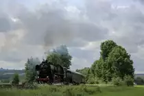 Die 52 fuhr heute (04.06) anlässig der Dampfloktage durch die Schiefe Ebene in Marktschorgast.