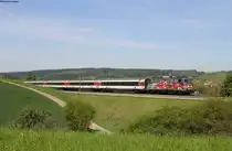 115 509-2  80 Jahre Autozug  mit dem IC 282 (Zürich HB-Stuttgart Hbf) bei Eutingen 16.5.17