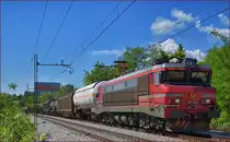 SŽ 363-032 zieht Güterzug durch Maribor-Tabor Richtung Norden. /23.5.2017