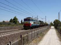 Der E 656 607, die D 245 704 und die D 245 639 mit einem Güterzug am 20.04.2017 unterwegs bei Tagliaferro.