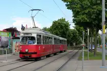 Wien Wiener Linien SL 25 (E1 4795 + c4 1323) XXII, Donaustadt, Hst. Langobardenstraße / 
Kapellenweg am 12. Mai 2017. 